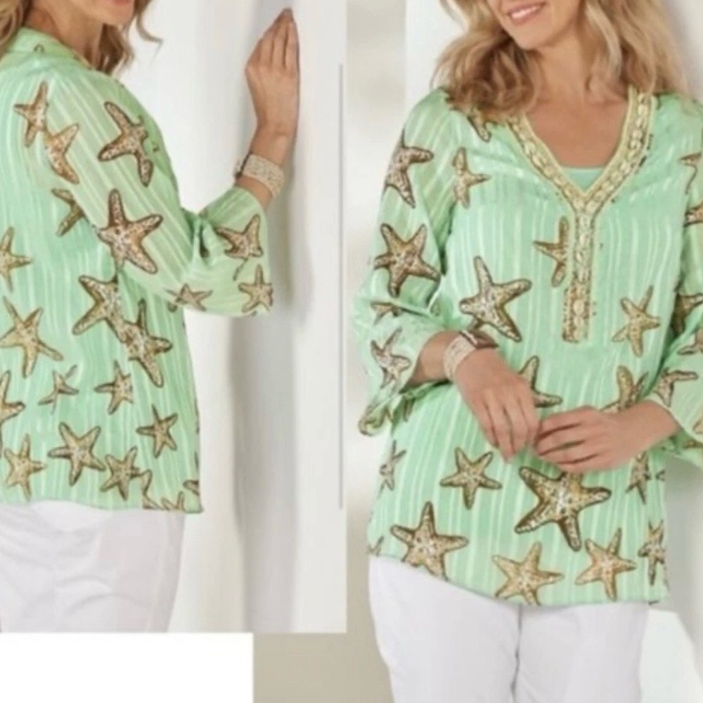 Soft Surroundings Stella Marina Tunic & Tank Set Size S
